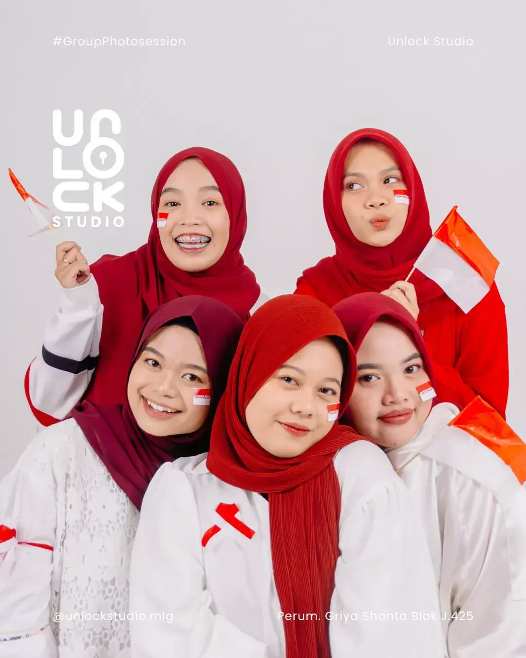 Sahabat berhijab bernuansa merah putih