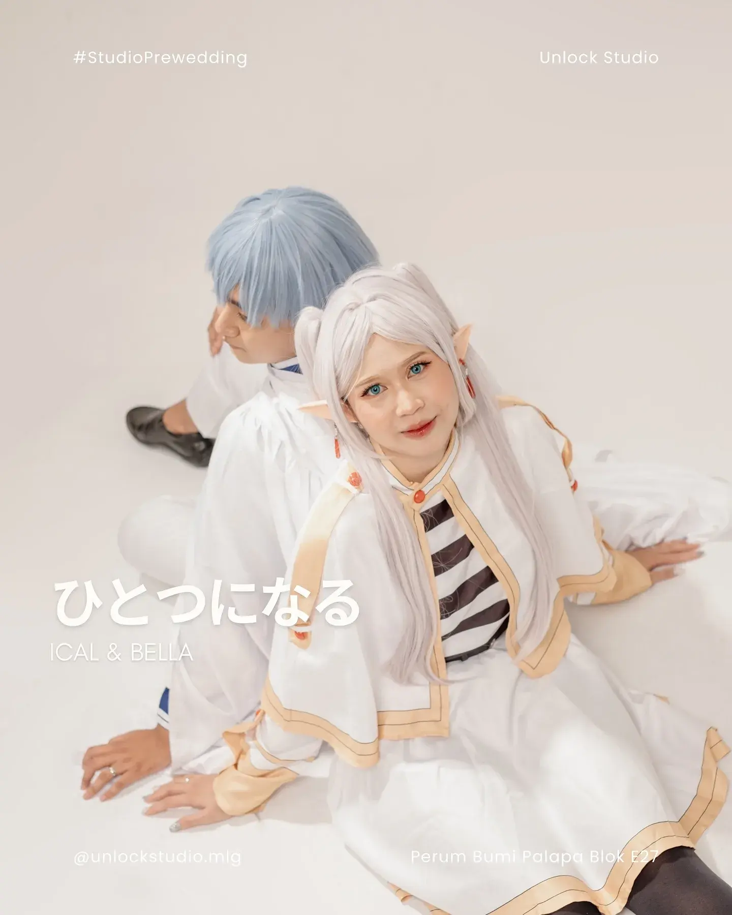 Cosplay karakter berambut putih